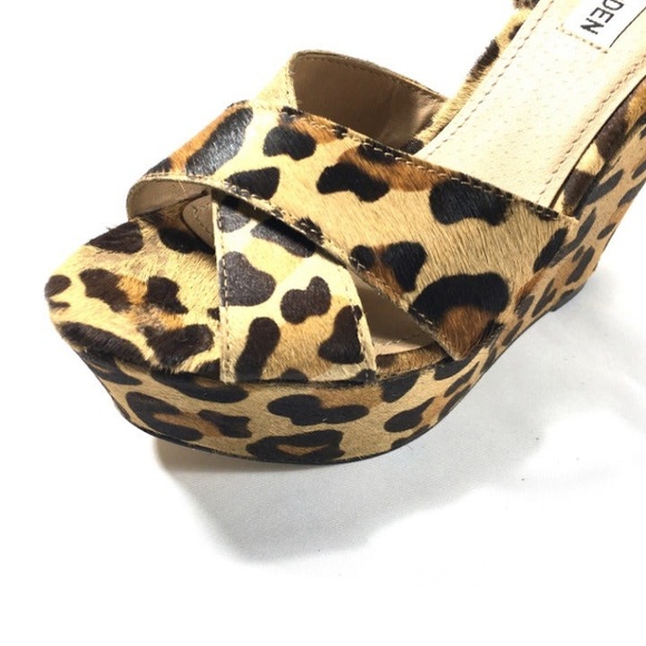 Steve Madden Leopard Print Pony Hair Platforms - Picture 2 of 6